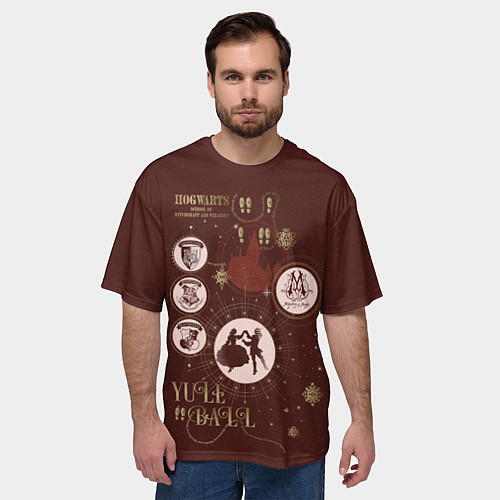 Мужская футболка оверсайз Гарри Поттер - Святочный Бал / 3D-принт – фото 3