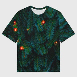 Футболка оверсайз мужская Еловые ветви, цвет: 3D-принт