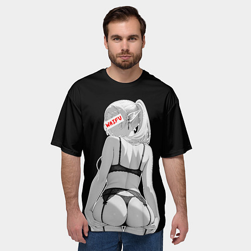 Мужская футболка оверсайз Frieren sexy - Sousou no frieren / 3D-принт – фото 3