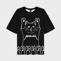 Футболка оверсайз мужская Metallica: cat rock, цвет: 3D-принт