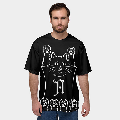 Мужская футболка оверсайз Architects - кот рок / 3D-принт – фото 3