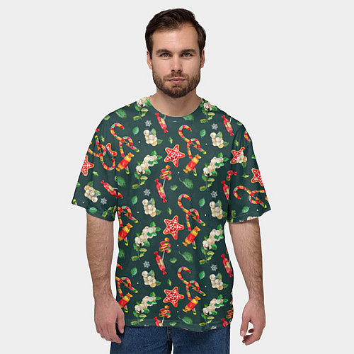 Мужская футболка оверсайз Сладости и лакомства / 3D-принт – фото 3