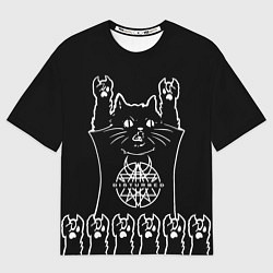 Футболка оверсайз мужская Disturbed: cat rock, цвет: 3D-принт