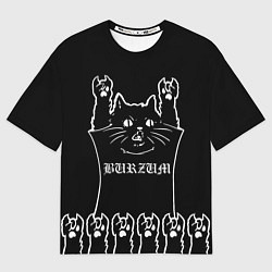Футболка оверсайз мужская Burzum: cat rock, цвет: 3D-принт