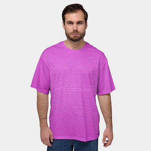 Мужская футболка оверсайз Текстура розовой кожи / 3D-принт – фото 3