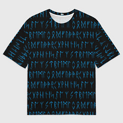 Футболка оверсайз мужская Узор полустёртых рун, цвет: 3D-принт