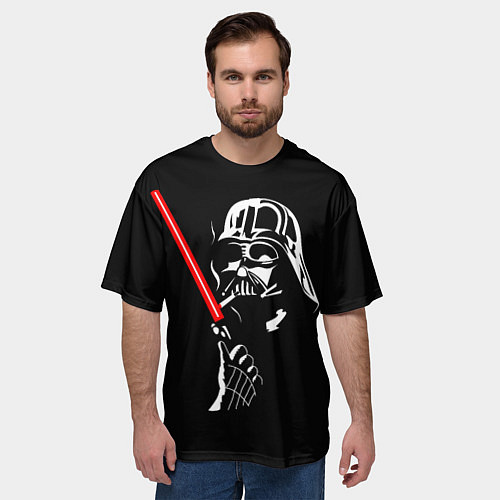 Мужская футболка оверсайз Дарт Вейдер зажигалка / 3D-принт – фото 3