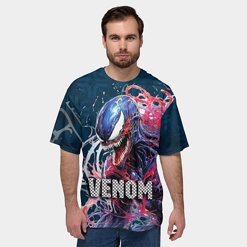Мужская футболка оверсайз Venom Marvel / 3D-принт – фото 3