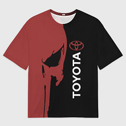 Футболка оверсайз мужская Toyota и череп, цвет: 3D-принт