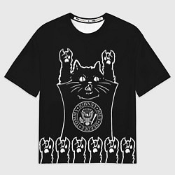 Футболка оверсайз мужская Ramones: cat rock, цвет: 3D-принт