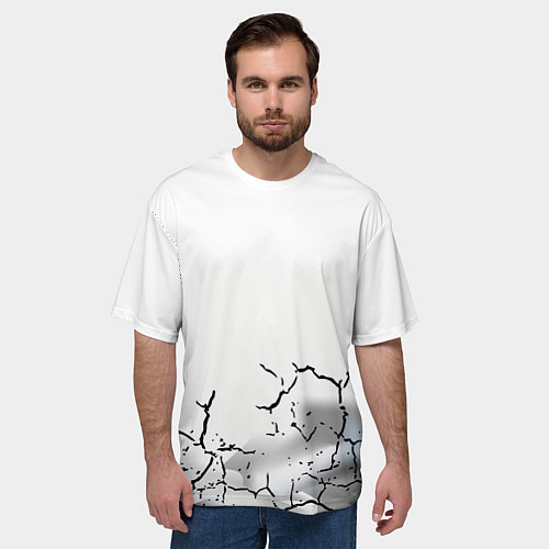 Мужская футболка оверсайз Одинокий борец на просторах / 3D-принт – фото 3