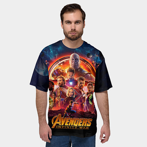 Мужская футболка оверсайз Супергерои Мстители война бесконечности / 3D-принт – фото 3
