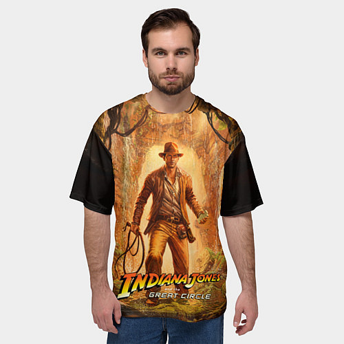 Мужская футболка оверсайз Инди Indiana Jones and the great circle / 3D-принт – фото 3
