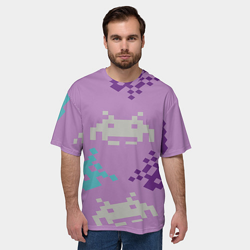 Мужская футболка оверсайз Пиксели / 3D-принт – фото 3