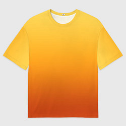 Мужская футболка оверсайз Градиент мягкий жёлто-оранжевый