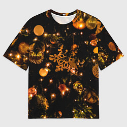 Футболка оверсайз мужская Новогоднее украшение, цвет: 3D-принт