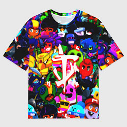 Футболка оверсайз мужская Doom x brawl stars, цвет: 3D-принт