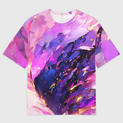 Футболка оверсайз мужская Фиолетово-розовая абстракция, цвет: 3D-принт