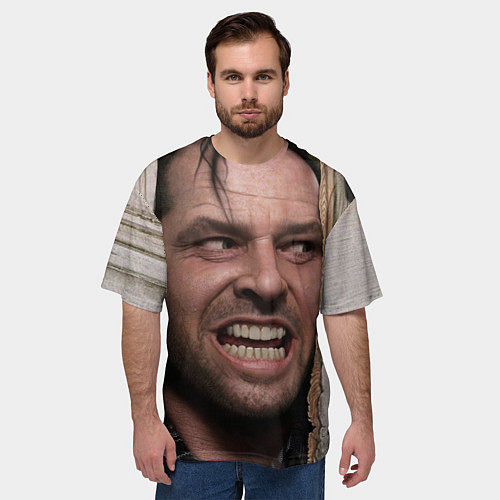 Мужская футболка оверсайз The shining - heres johnny / 3D-принт – фото 3