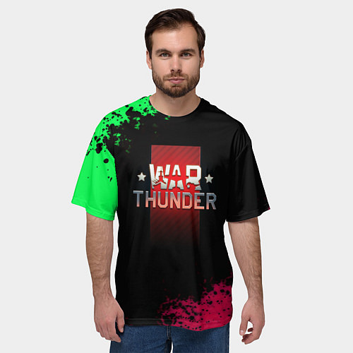 Мужская футболка оверсайз Вартандер брызги красок / 3D-принт – фото 3