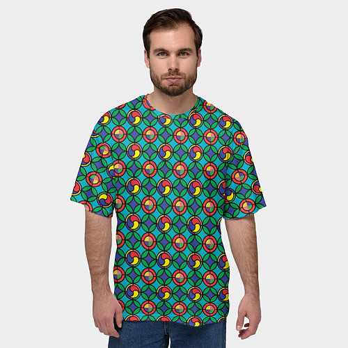 Мужская футболка оверсайз Витраж / 3D-принт – фото 3