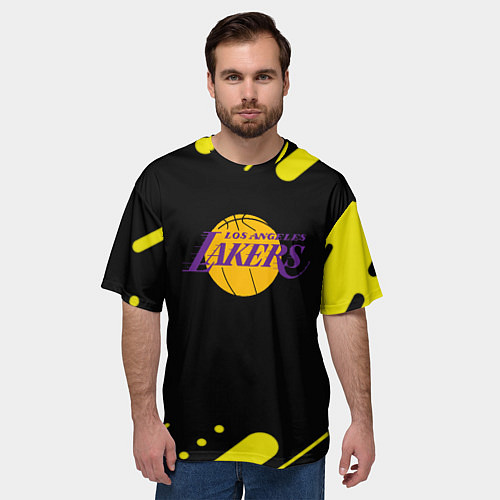 Мужская футболка оверсайз Lakers club / 3D-принт – фото 3