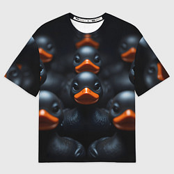 Футболка оверсайз мужская Уточки с оранжевым клювом, цвет: 3D-принт