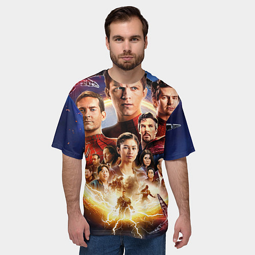 Мужская футболка оверсайз Персонажи Человек паук нет пути домой / 3D-принт – фото 3