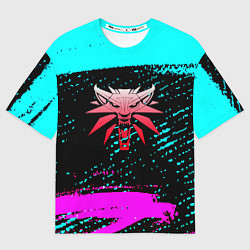 Футболка оверсайз мужская The Witcher неоновые краски, цвет: 3D-принт