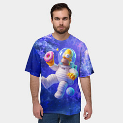 Футболка оверсайз мужская Homer Simpson is a brave astronaut, цвет: 3D-принт — фото 2