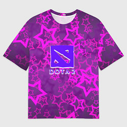 Футболка оверсайз мужская Dota2 звёзды неон, цвет: 3D-принт