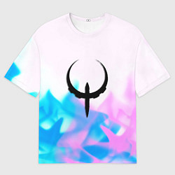 Футболка оверсайз мужская Quake neon flame, цвет: 3D-принт