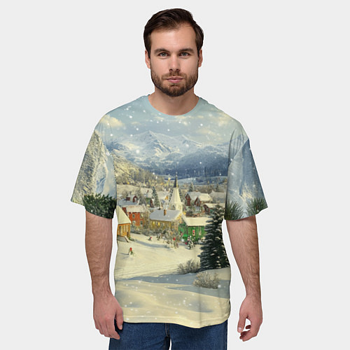 Мужская футболка оверсайз Дух рождества / 3D-принт – фото 3