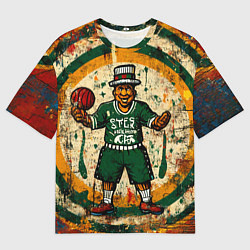 Футболка оверсайз мужская Бостон Селтикс кельт, цвет: 3D-принт