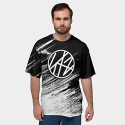 Футболка оверсайз мужская Stray kids - черно-белый, цвет: 3D-принт — фото 2