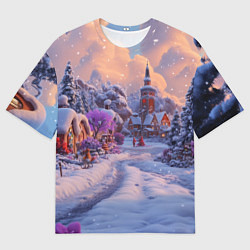 Футболка оверсайз мужская Тропинка к новому году, цвет: 3D-принт