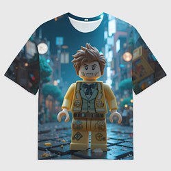 Футболка оверсайз мужская Роблокс ночью, цвет: 3D-принт