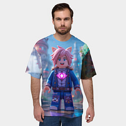 Футболка оверсайз мужская Roblox pink hair, цвет: 3D-принт — фото 2