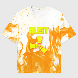 Футболка оверсайз мужская Rust flame, цвет: 3D-принт