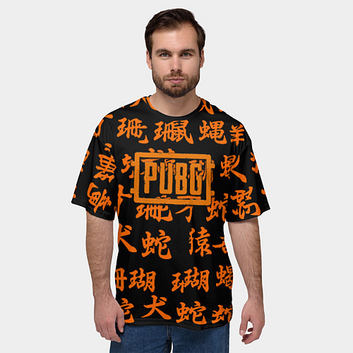Мужская футболка оверсайз PUBG japan steel / 3D-принт – фото 3