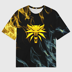 Футболка оверсайз мужская Ведьмак огненный стиль, цвет: 3D-принт