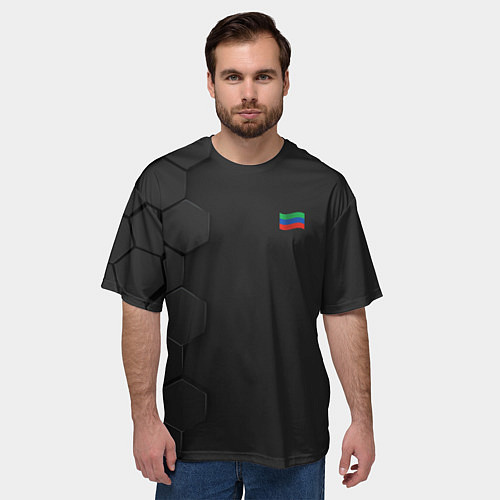 Мужская футболка оверсайз Дагестан Флаг и Герб / 3D-принт – фото 3