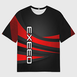 Футболка оверсайз мужская Exeed - красные линии, цвет: 3D-принт
