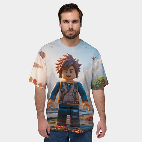 Мужская футболка оверсайз Роблокс в игровой стране / 3D-принт – фото 3