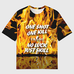 Футболка оверсайз мужская Counter Strike - motto flame, цвет: 3D-принт