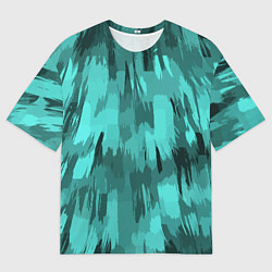 Мужская футболка оверсайз Бирюзовый камуфляж