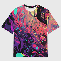 Футболка оверсайз мужская Интерференционные цвета, цвет: 3D-принт