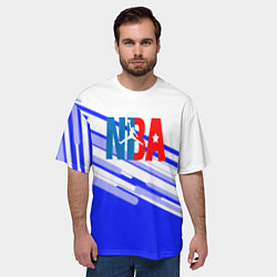 Футболка оверсайз мужская NBA geometry steel, цвет: 3D-принт — фото 2