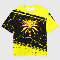Футболка оверсайз мужская Ведьмак трещины текстура, цвет: 3D-принт