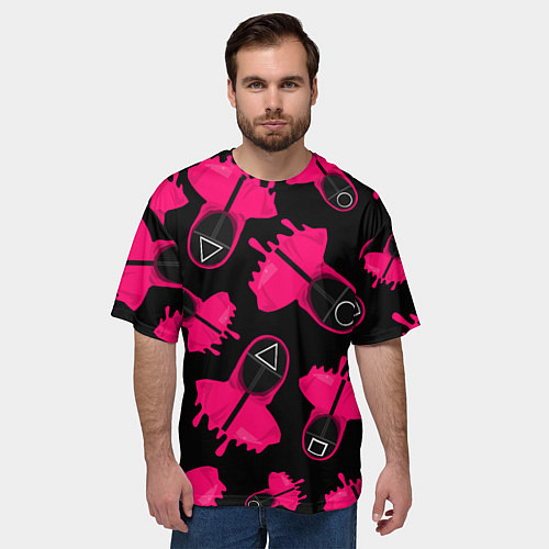 Мужская футболка оверсайз Стражи из игры в кальмара / 3D-принт – фото 3